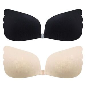 Adhesive Strapless Push-Up Bras in Nude and Black